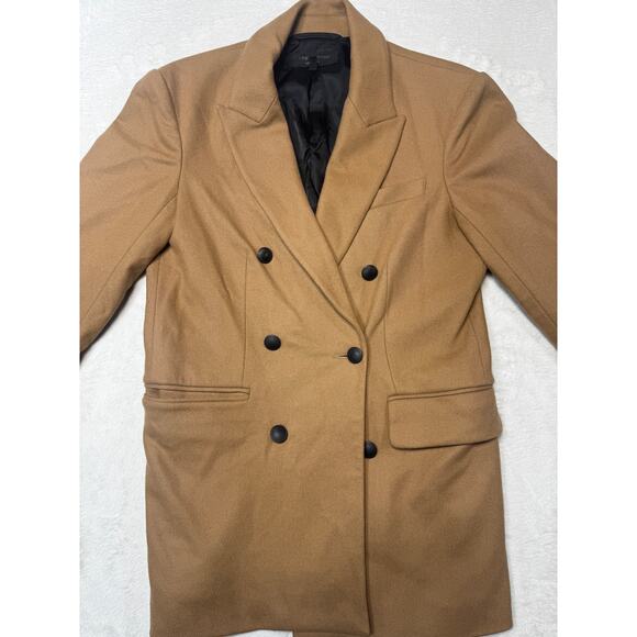 Rag & Bone Camel Double Breasted Wool Blend Blazer SZ 10 Quiet Luxury Classic - Picture 1 of 10